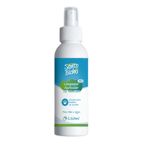 Limpador Auricular Para Cães E Gatos Spray 110ml Santo Bicho